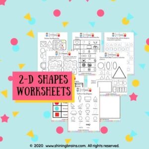 2D shapes worksheets for kids