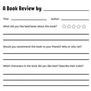 book review template for kids