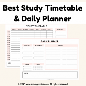 best study timetable and daily planner for students