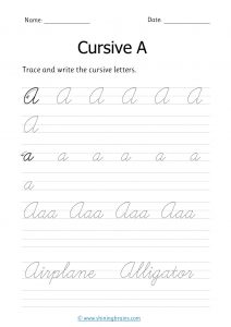 Cursive a