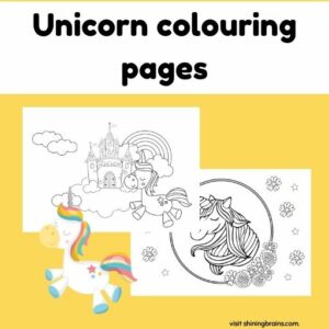 Beautiful colouring pages of unicorns