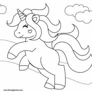 Unicorn coloring sheet for kids