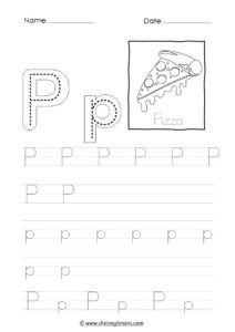 tracing letter p worksheet | alphabet p