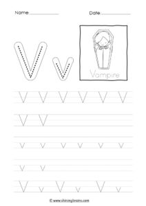 tracing letter v worksheet | alphabet v