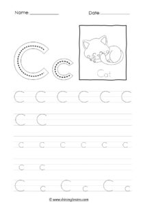 tracing letter c worksheet | alphabet c