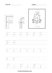 tracing letter f worksheet | alphabet f