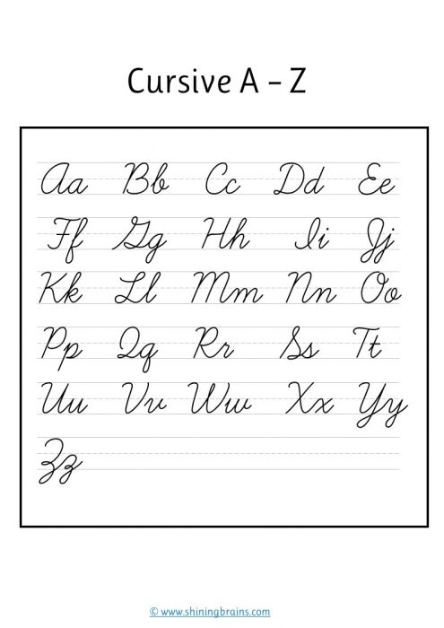 Cursive letters | cursive writing a to z